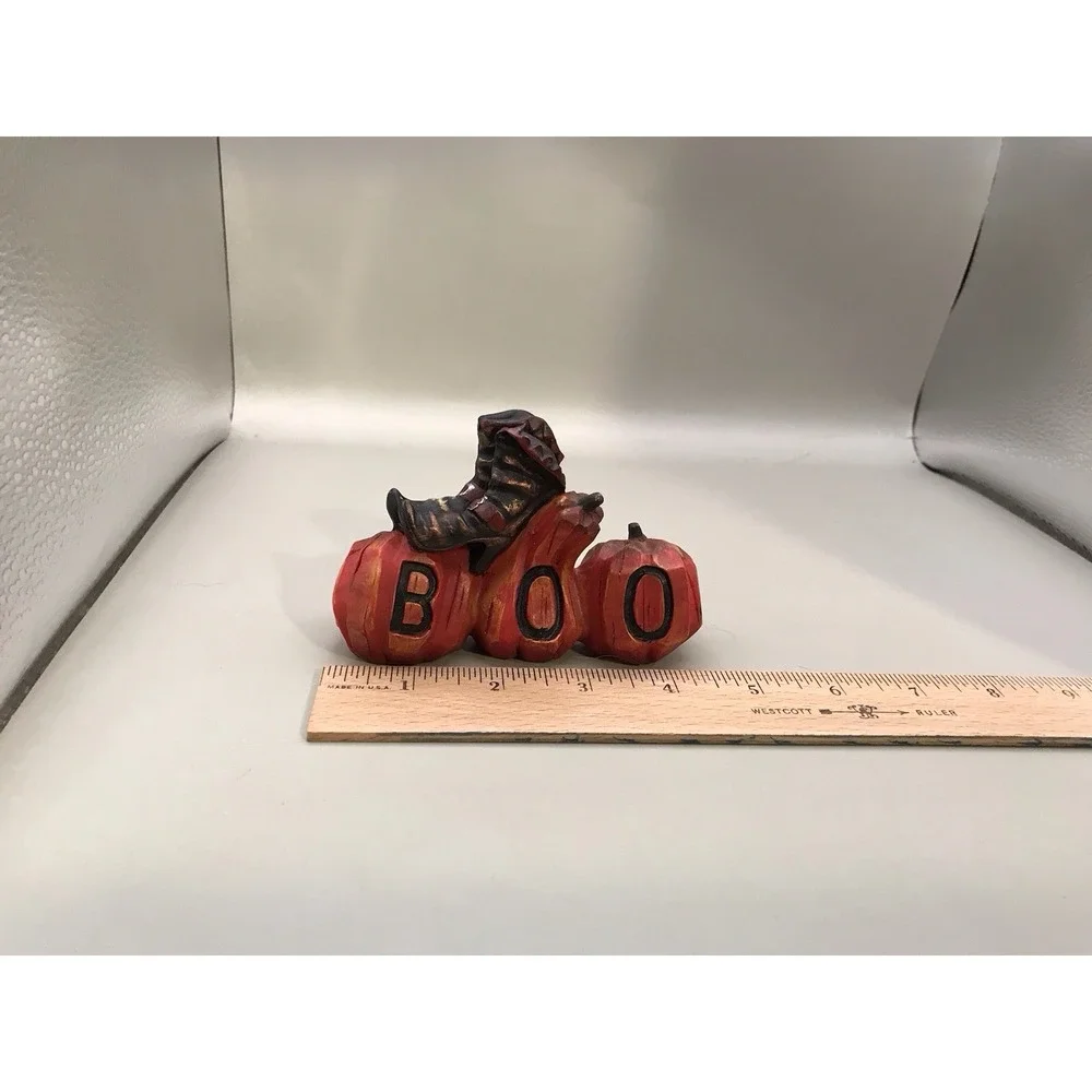 Halloween Pumpkin BOO With‎ Witches Boots 4.5